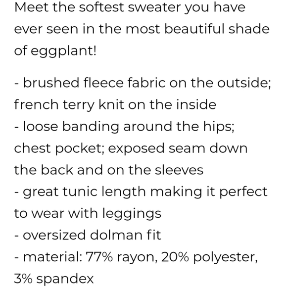 Zenana oversized heather pull over - Picture 3 of 3